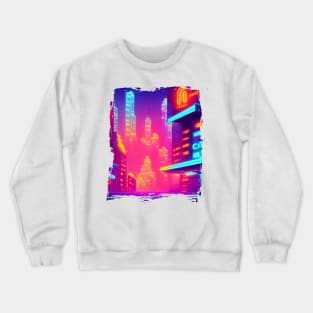 Cool Japanese Neon City Crewneck Sweatshirt